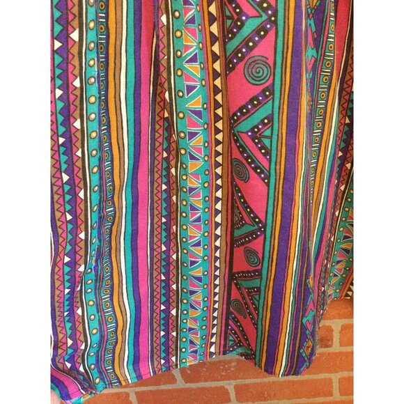 Vintage Women's Circle Skirt Multi Pattern Colorful Elastic Waist Size M Geometr - Picture 5 of 7